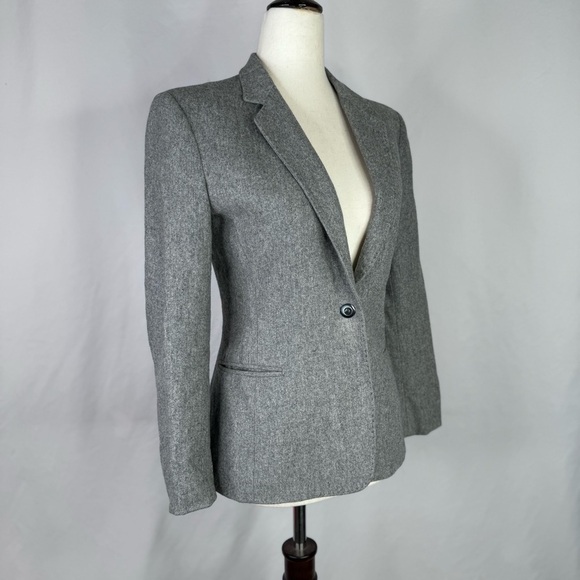 Vintage grey wool blazer slim fit tailored single button union made in USA XS - Picture 13 of 13